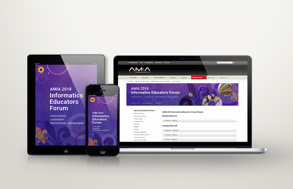 Thematic designs presented on screens of mobile phone, ipad, and laptop.